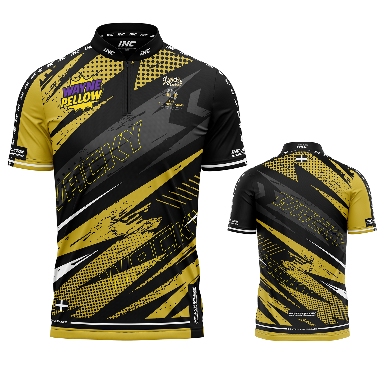 Official Wayne Pellow Pool Shirt from INC-APPAREL – performance pool shirt with signature Wayne Pellow design.