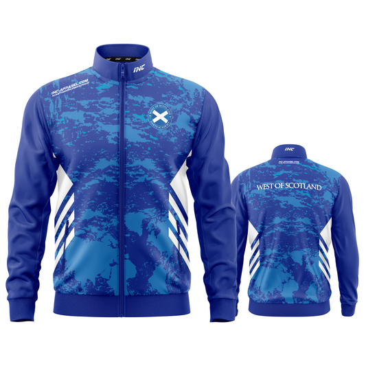 Official West of Scotland Darts Academy Tournament Jacket from INC-APPAREL – professional academy darts jacket with official team branding.