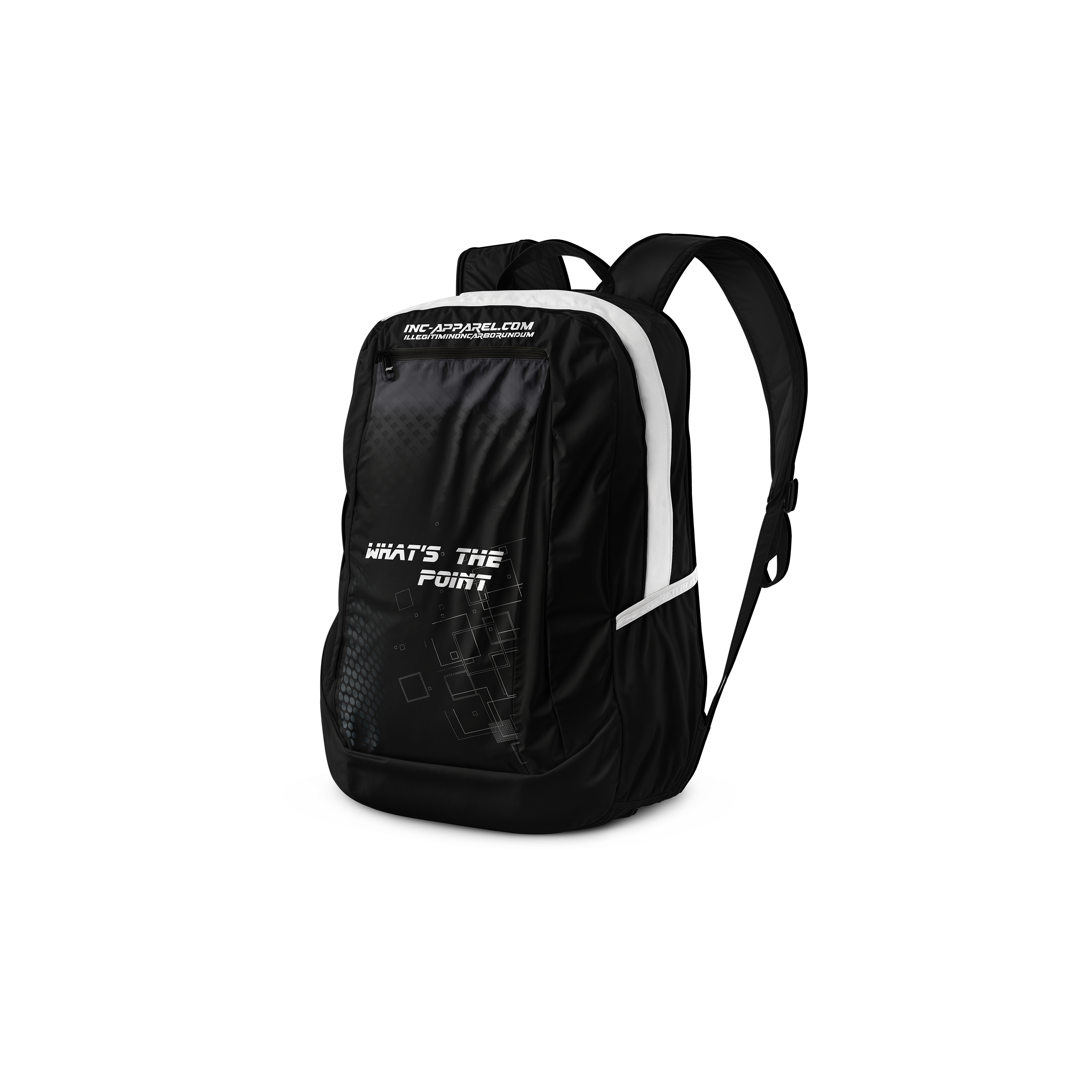 Official WHAT’S THE POINT Backpack from INC-APPAREL – durable darts backpack with official branding.