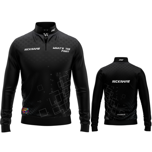 Official WHAT’S THE POINT Quarter Zip Midlayer from INC-APPAREL – performance darts midlayer.