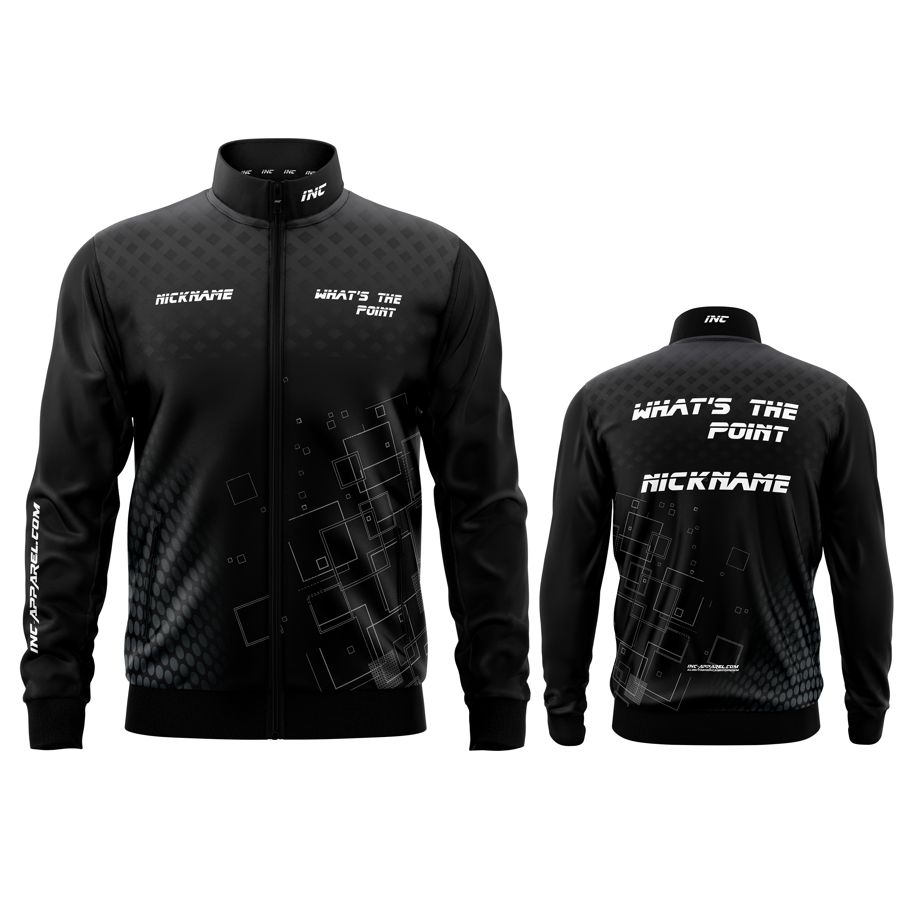 Official WHAT’S THE POINT Tournament Jacket from INC-APPAREL – professional darts competition jacket.