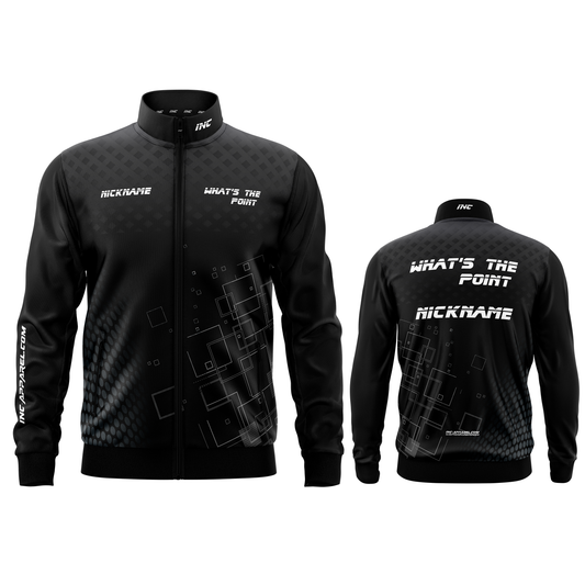 Official WHAT’S THE POINT Tournament Jacket from INC-APPAREL – professional darts competition jacket.