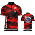 Official Woody Wheeler Red Darts Shirt from INC-APPAREL – performance darts shirt with signature Woody Wheeler design.
