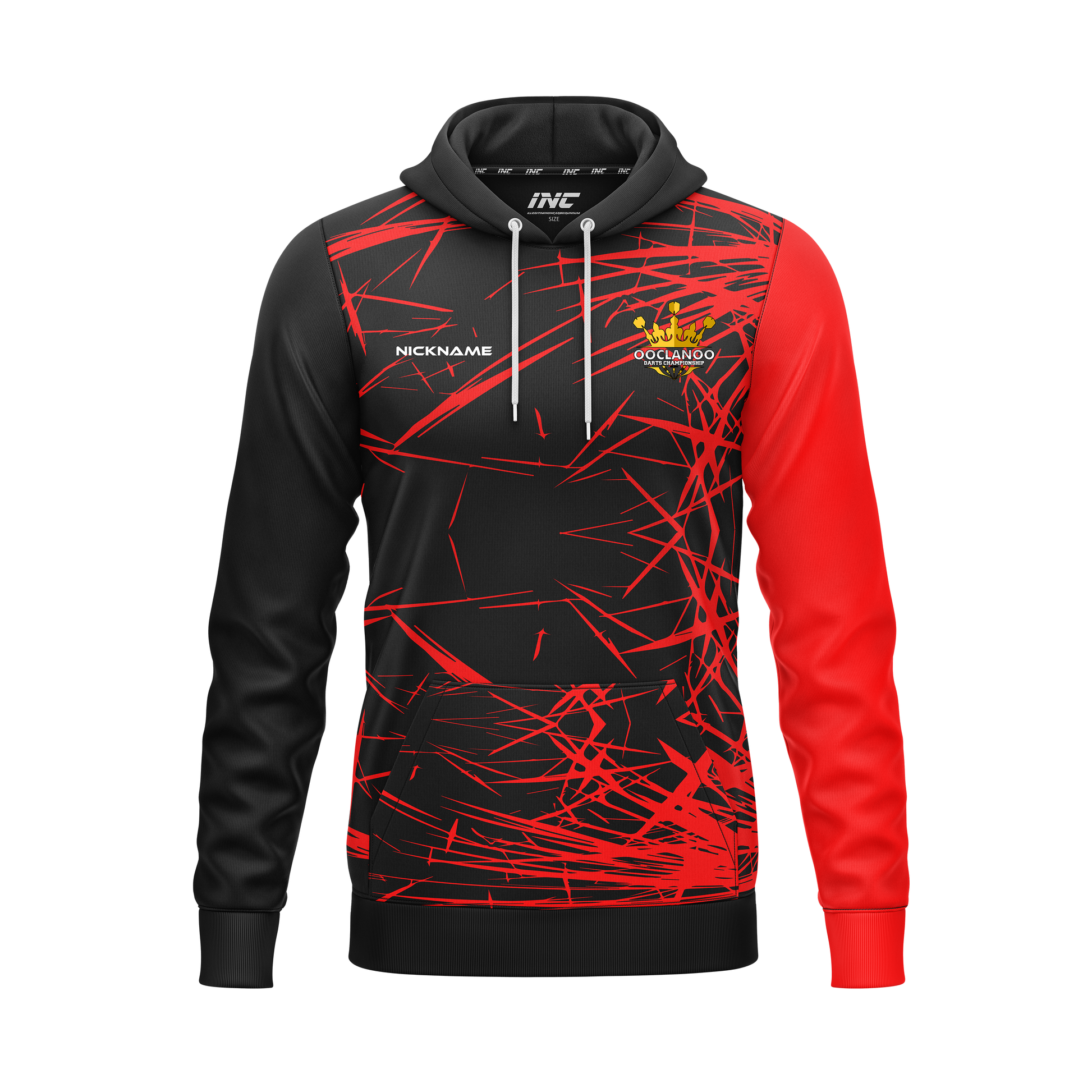 Ooclanoo Darts Hoodie - Ruber – Front View | INC-APPAREL