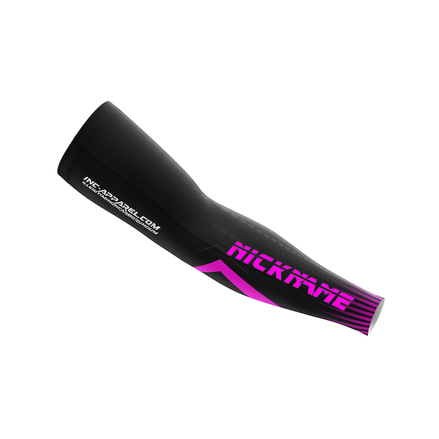 Praecisio Pink and Black Compression Sleeve from INC-APPAREL – performance arm sleeve for darts and pool players.