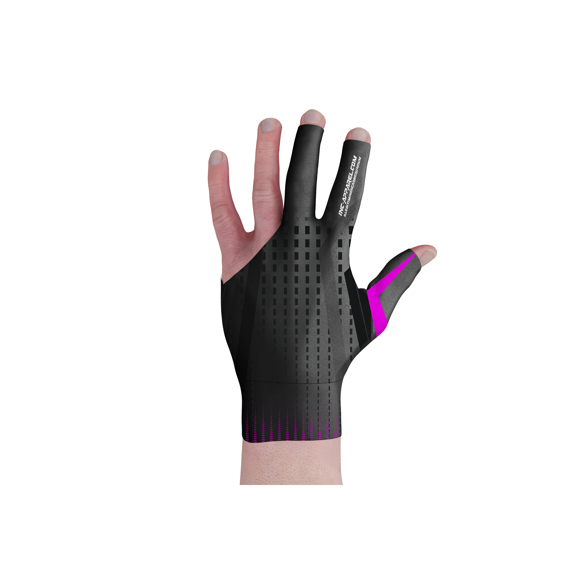 Praecisio Pink and Black Pool Glove from INC-APPAREL – precision pool glove for smooth cue control.
