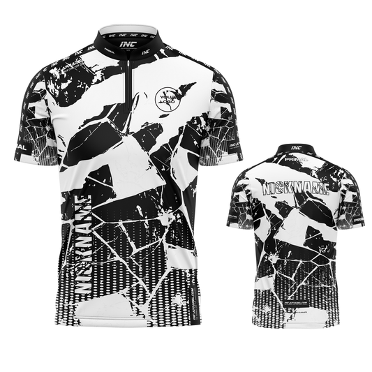 Primal Albus Darts Shirt from INC-APPAREL – performance darts shirt with white Primal-themed design.