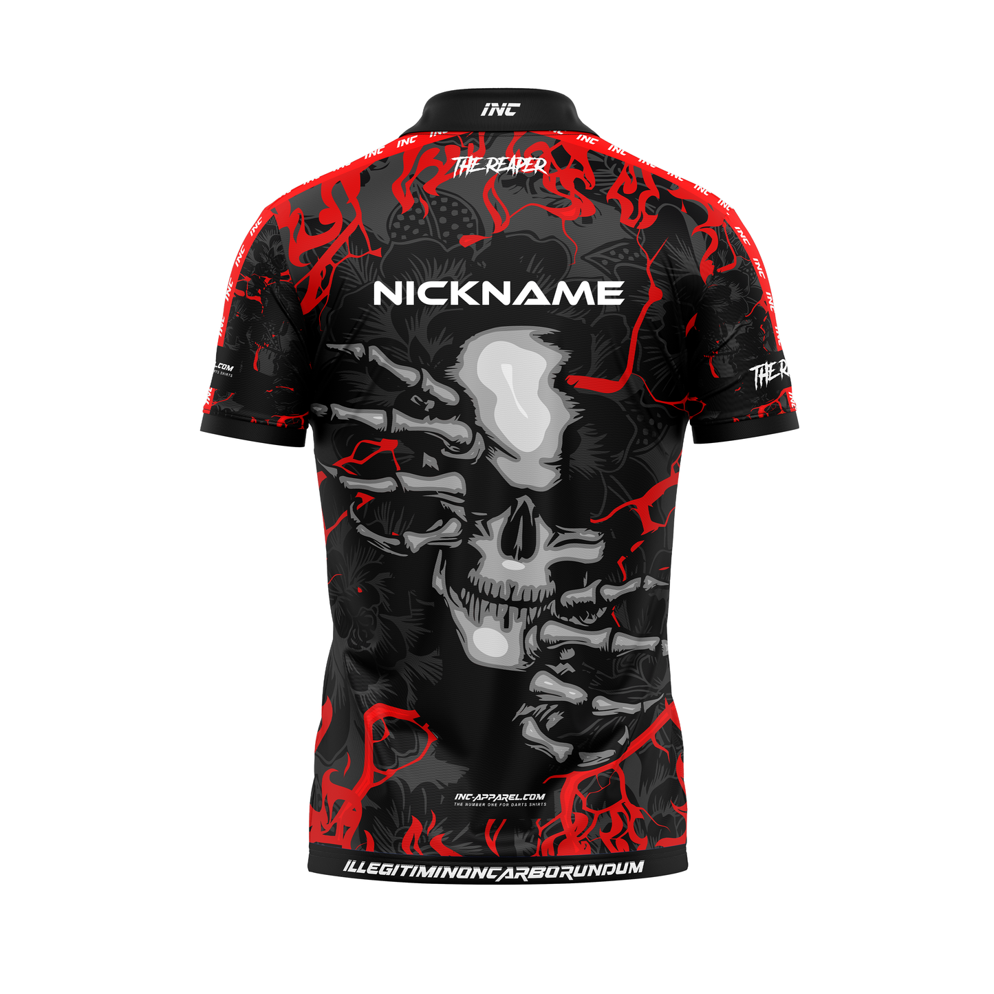 Reaper Range Darts Zip Polo Shirt – Back View | INC-APPAREL