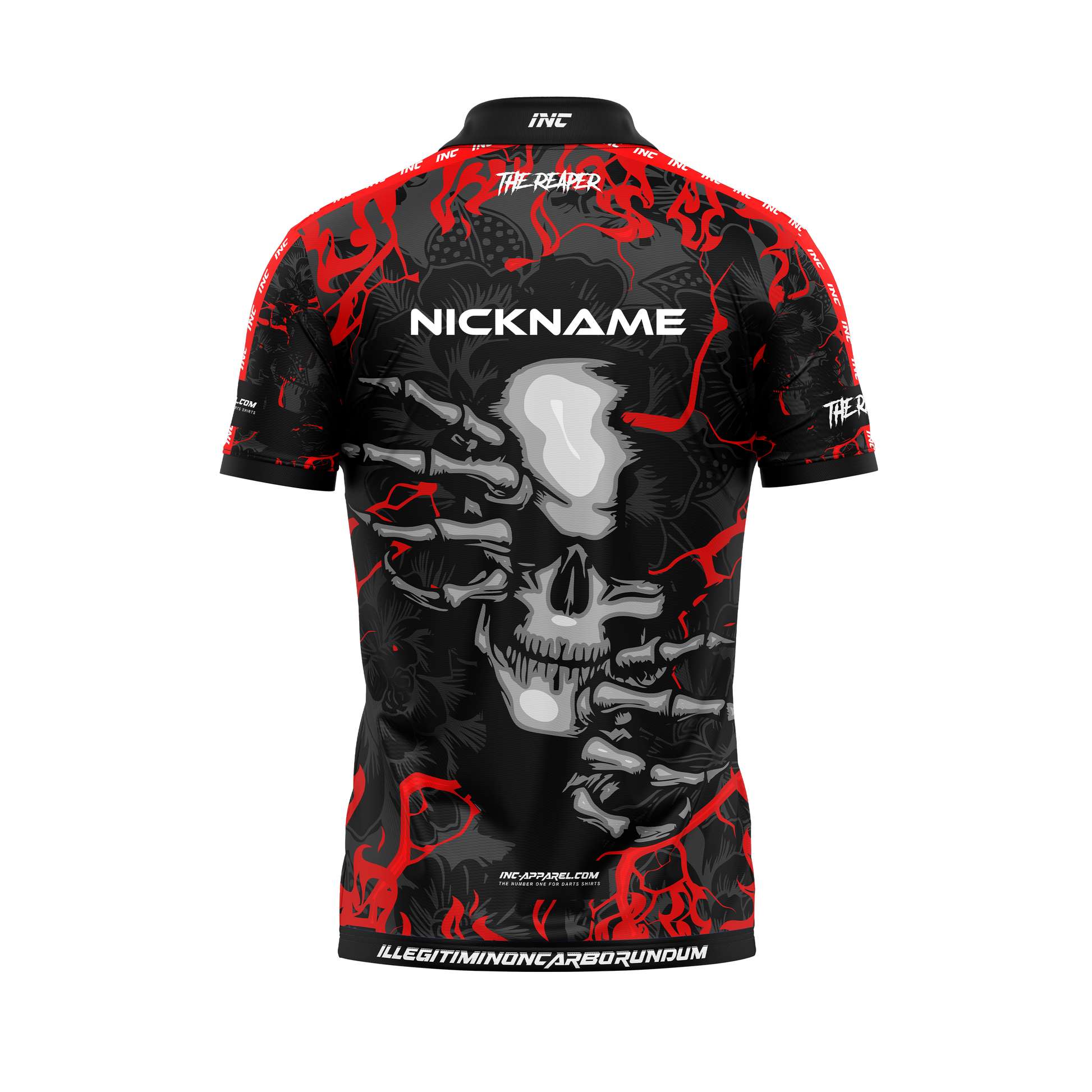 Reaper Range Darts Zip Polo Shirt – Back View | INC-APPAREL