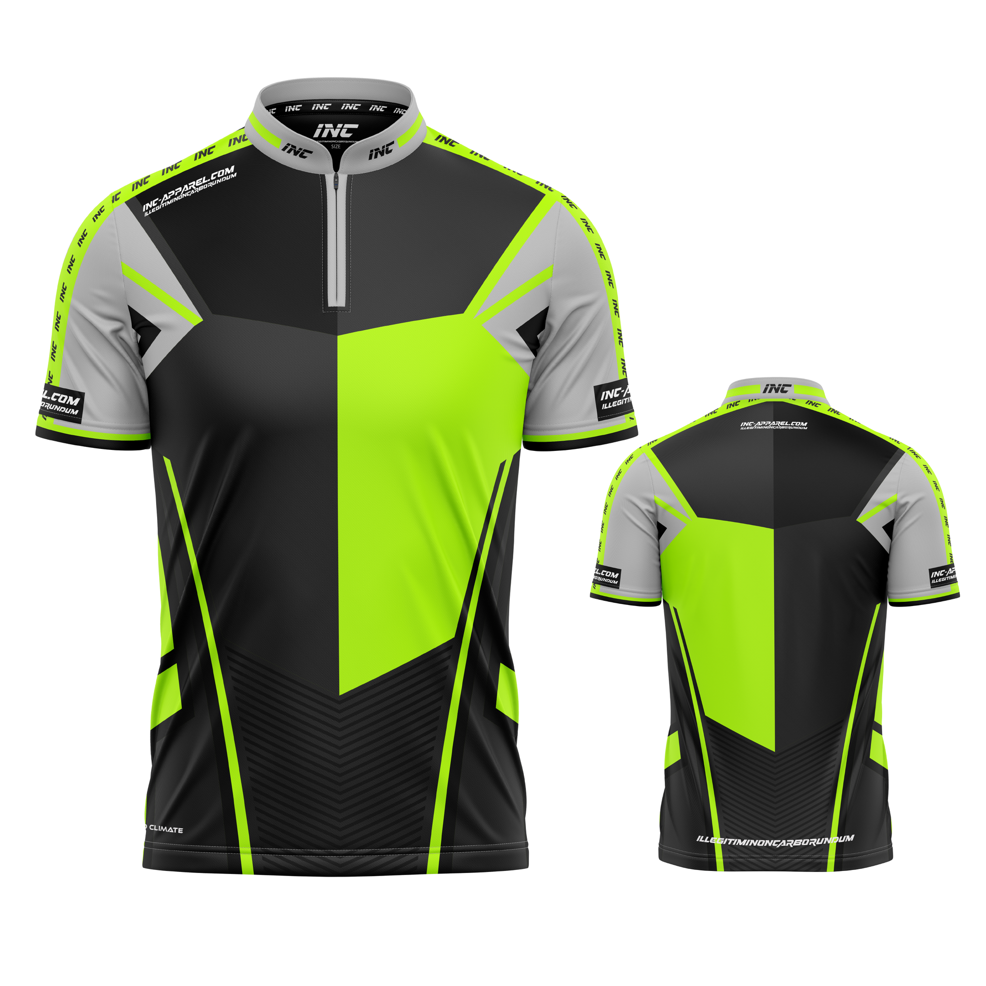 Rebellis Green Grey Black Darts and Pool Shirt by INC-APPAREL – breathable moisture-wicking performance darts shirt