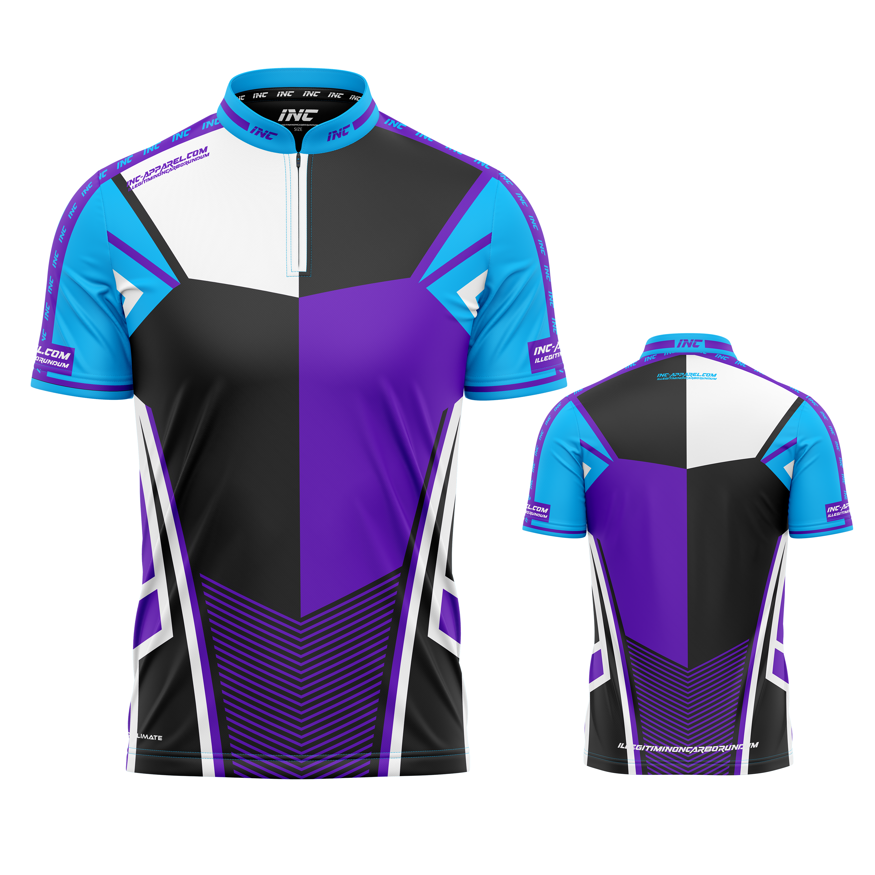 Rebellis Purple Grey Blue Darts and Pool Shirt by INC-APPAREL – breathable moisture-wicking performance darts shirt