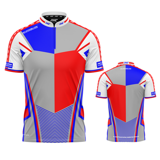 Rebellis Red White and Blue Darts and Pool Shirt by INC-APPAREL – breathable moisture-wicking performance darts shirt