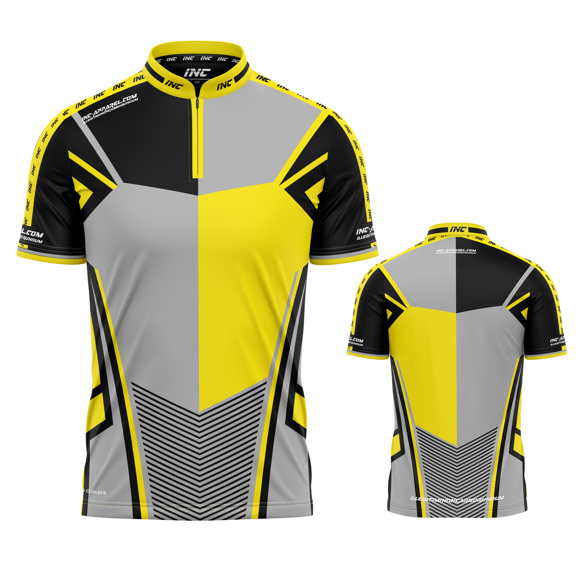 Rebellis Yellow Grey Black Darts and Pool Shirt by INC-APPAREL – breathable moisture-wicking performance darts shirt