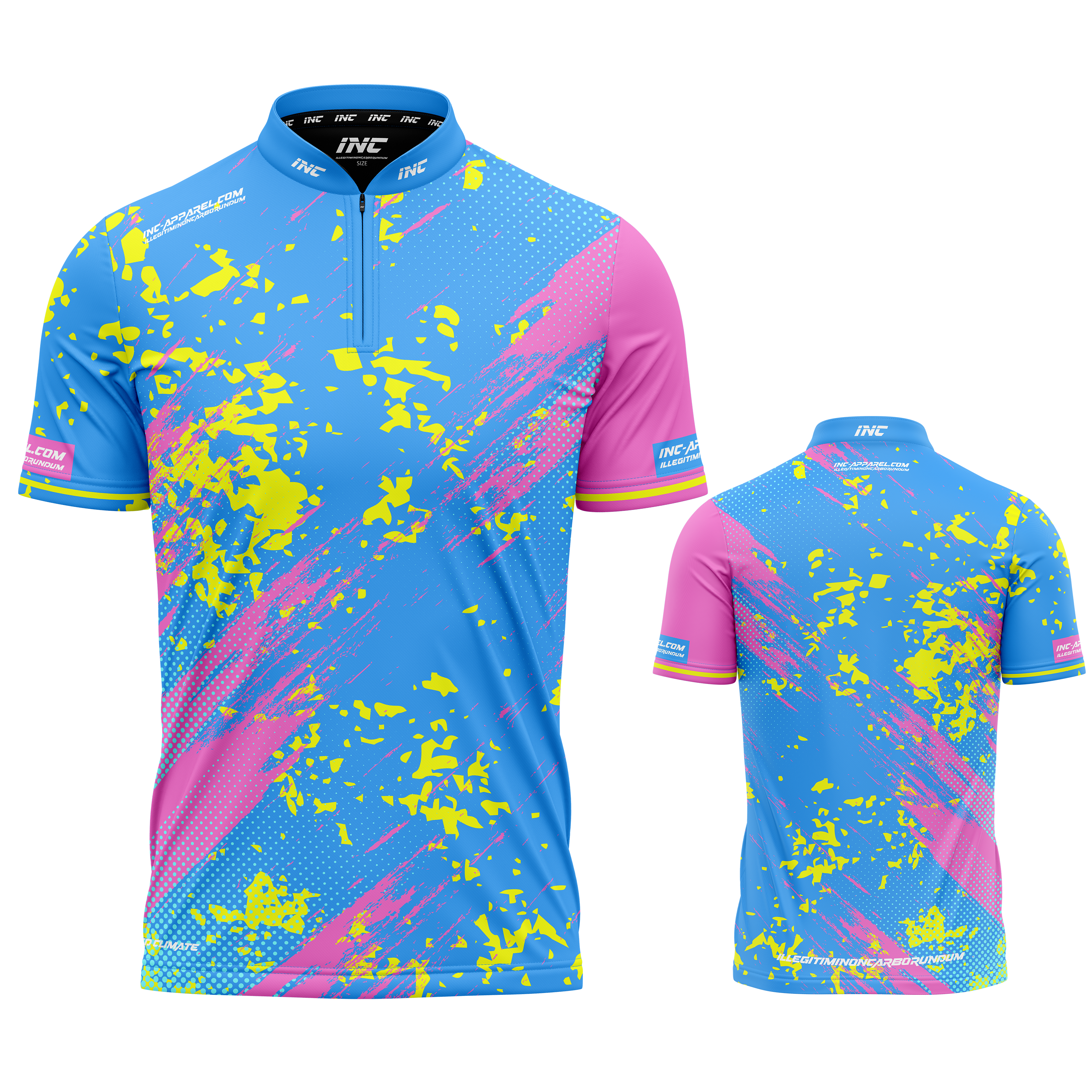 Regina Blue Darts Shirt from INC-APPAREL – blue performance darts shirt with elegant Regina-themed design.