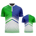 Rex Green and Blue Custom Pool Shirt from INC-APPAREL – performance pool shirt with bold green-and-blue design and breathable athletic fabric.
