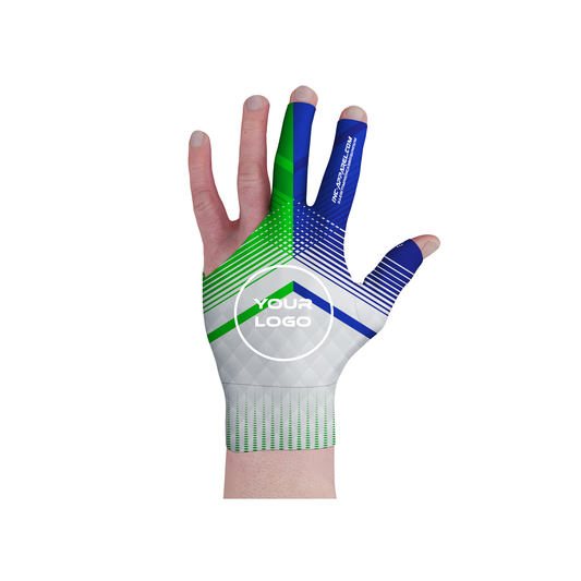 Rex Green and Blue Pool Glove from INC-APPAREL – performance pool glove with non-slip palm and bold green-and-blue Rex design.