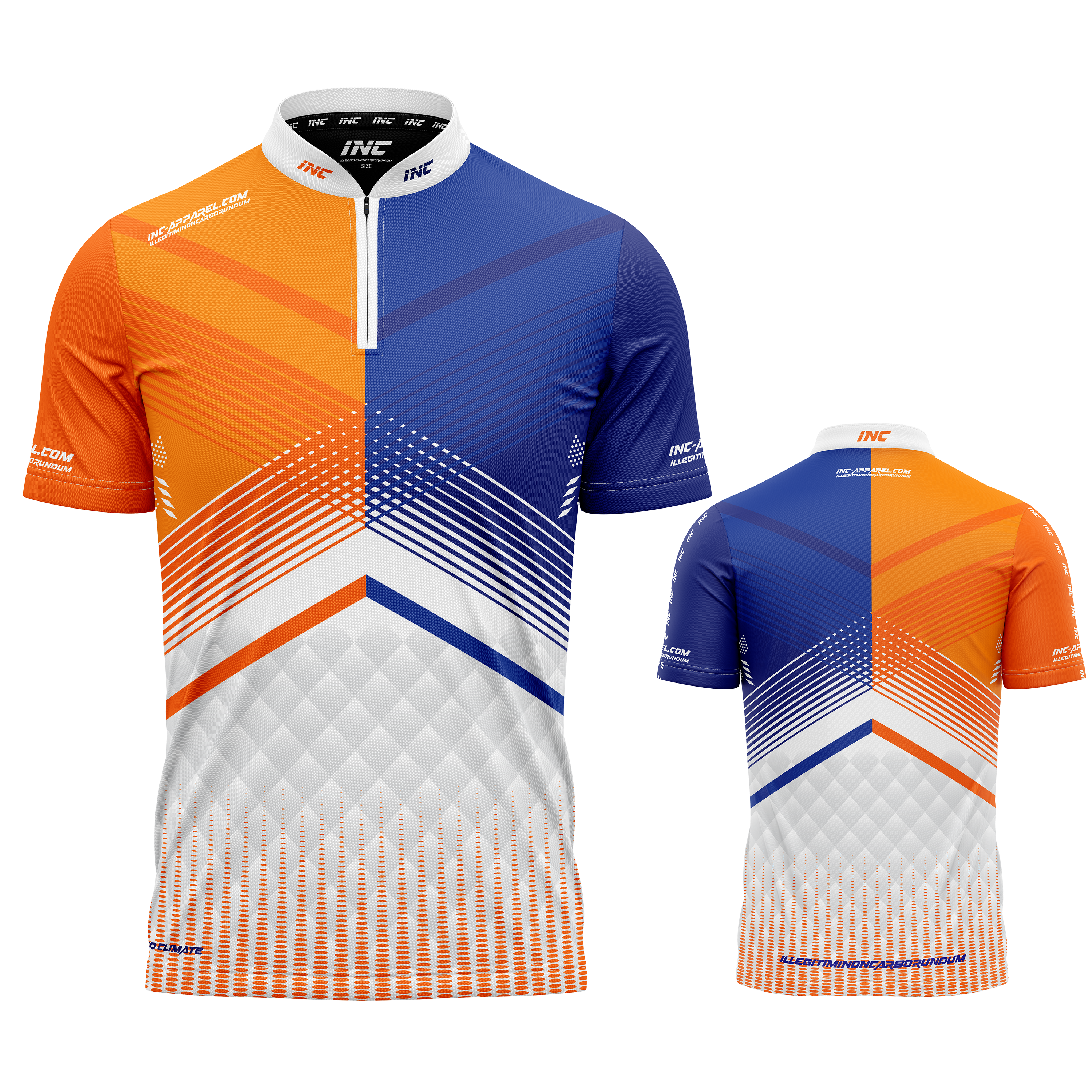 Rex Orange and Blue Custom Pool Shirt from INC-APPAREL – performance pool shirt with bold orange-and-blue design and breathable athletic fabric.