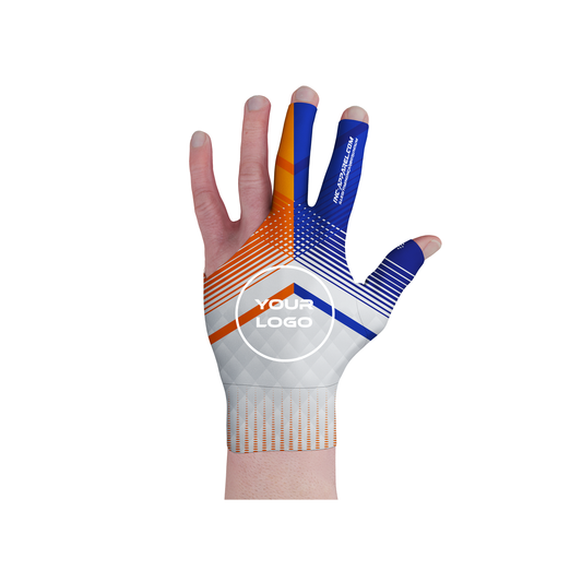Rex Orange and Blue Pool Glove from INC-APPAREL – performance pool glove with non-slip palm and bold orange-and-blue Rex design.
