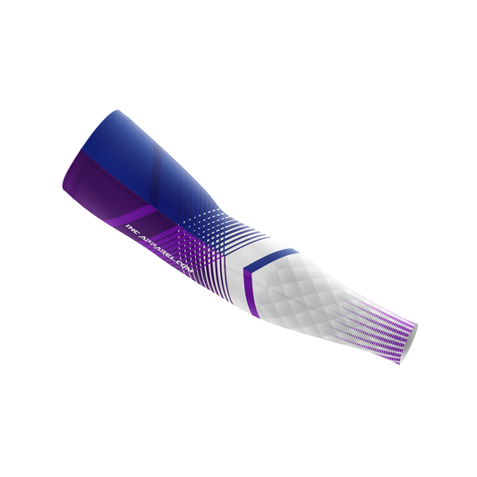 Rex Purple and Blue Sleeve from INC-APPAREL – performance compression arm sleeve with bold purple-and-blue Rex design.