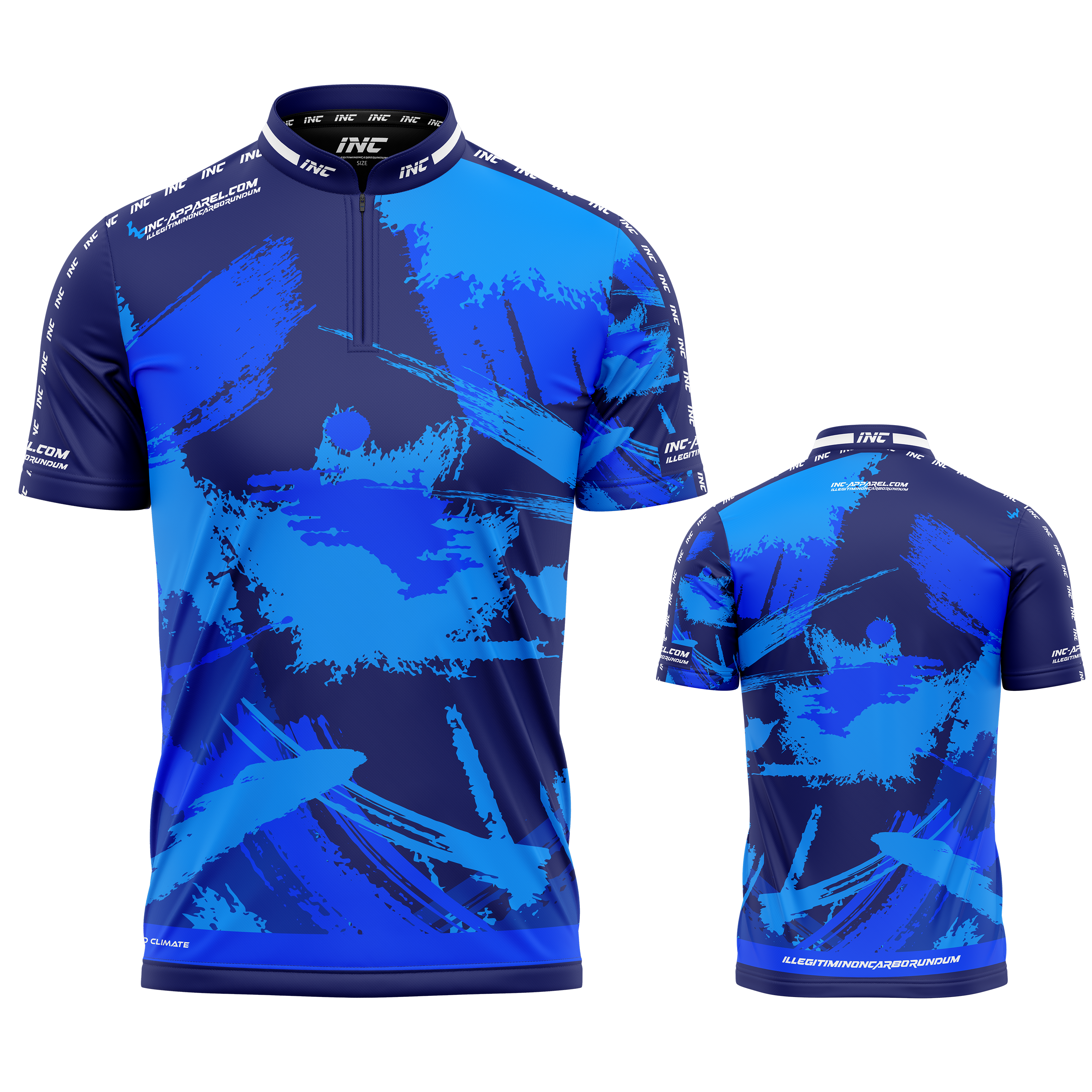 Rogatus Glaucus Darts and Pool Shirt by INC-APPAREL – blue grey breathable moisture-wicking performance darts shirt