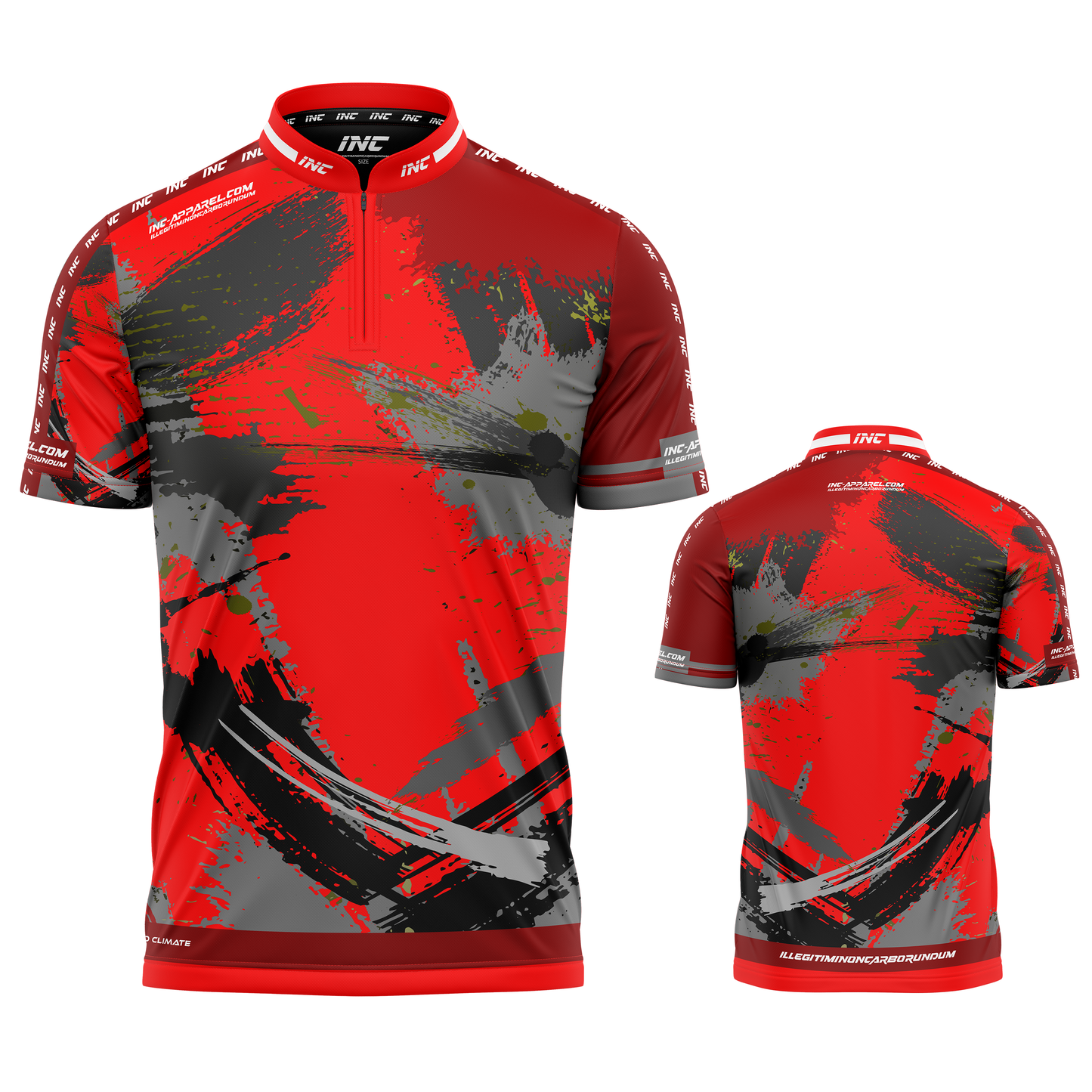 Rogatus Sanguis Darts and Pool Shirt by INC-APPAREL – red breathable moisture-wicking performance darts shirt