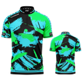 Rogatus Viridicaeruleus Darts and Pool Shirt by INC-APPAREL – green blue breathable moisture-wicking performance darts shirt
