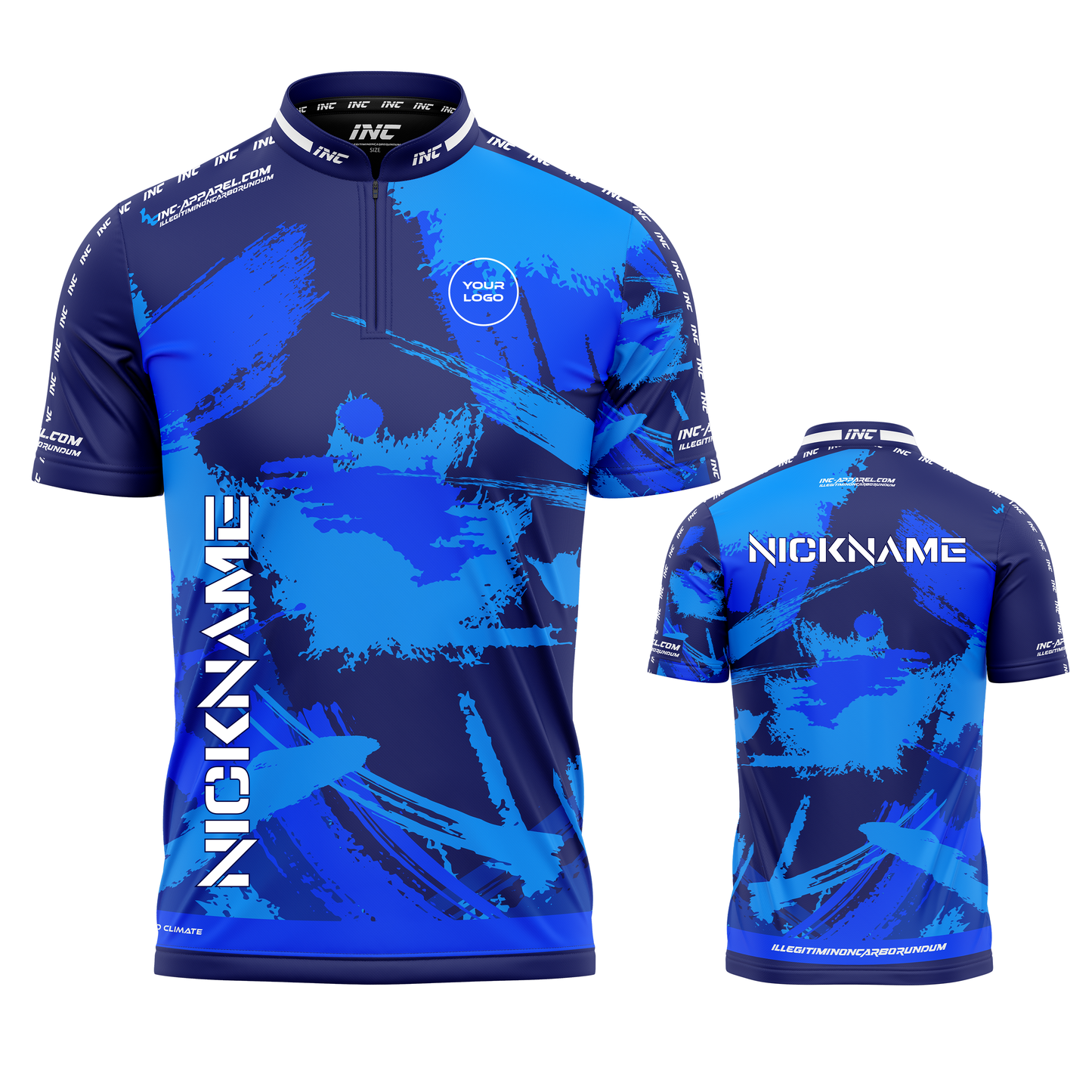 Rogue Glaucus darts shirt front and back view premium professional dart shirt for league and tournament play