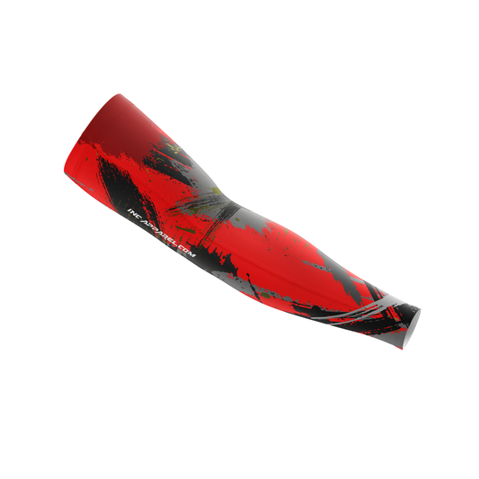 Rogue Sanguis Darts Sleeve – Front View with Deep Crimson Design and Compression Fit | INC-APPAREL