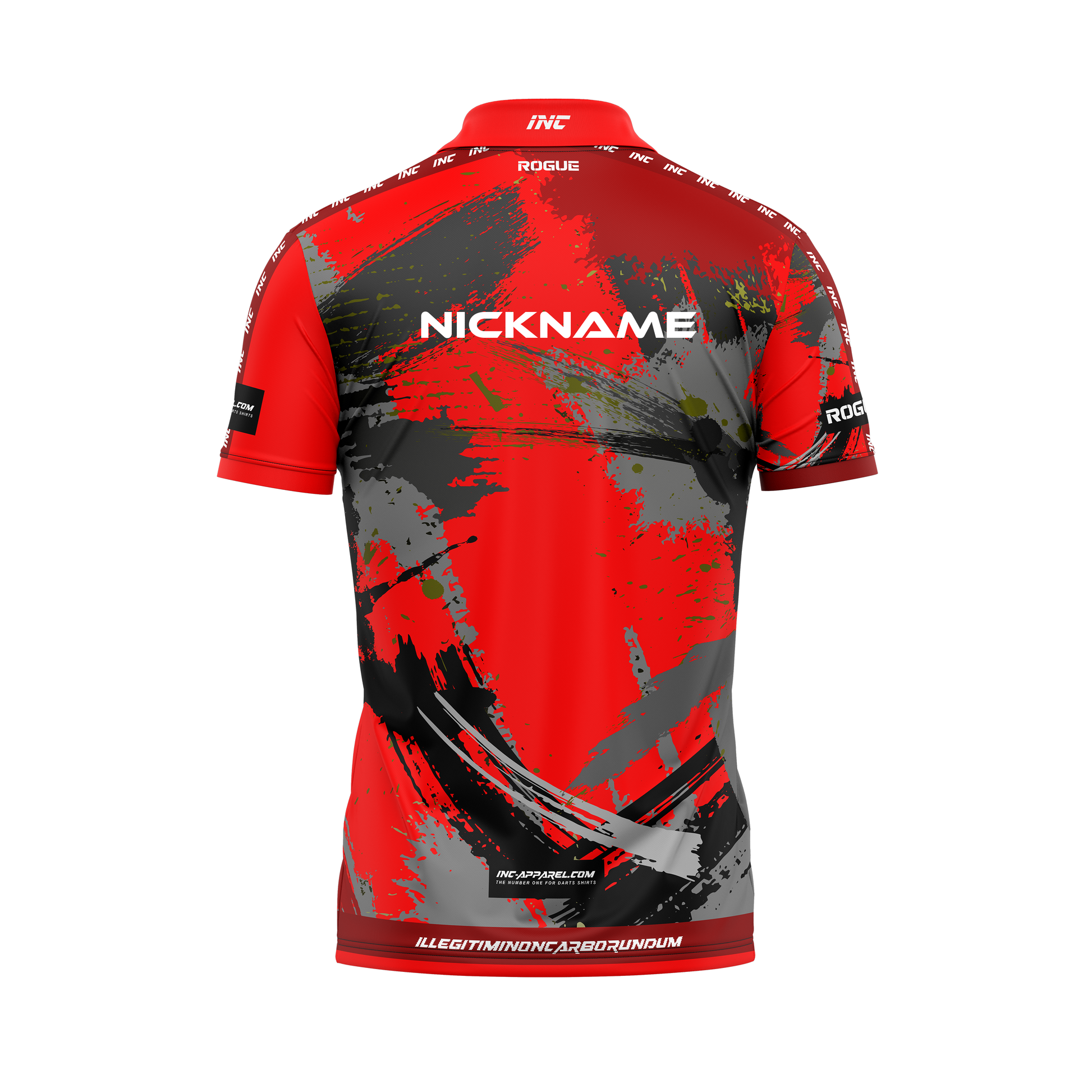 Rogue Sanguis Darts Zip Polo Shirt – Back View | INC-APPAREL