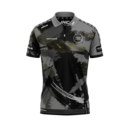 Rogue Umbra Darts Zip Polo Shirt – Front View | INC-APPAREL