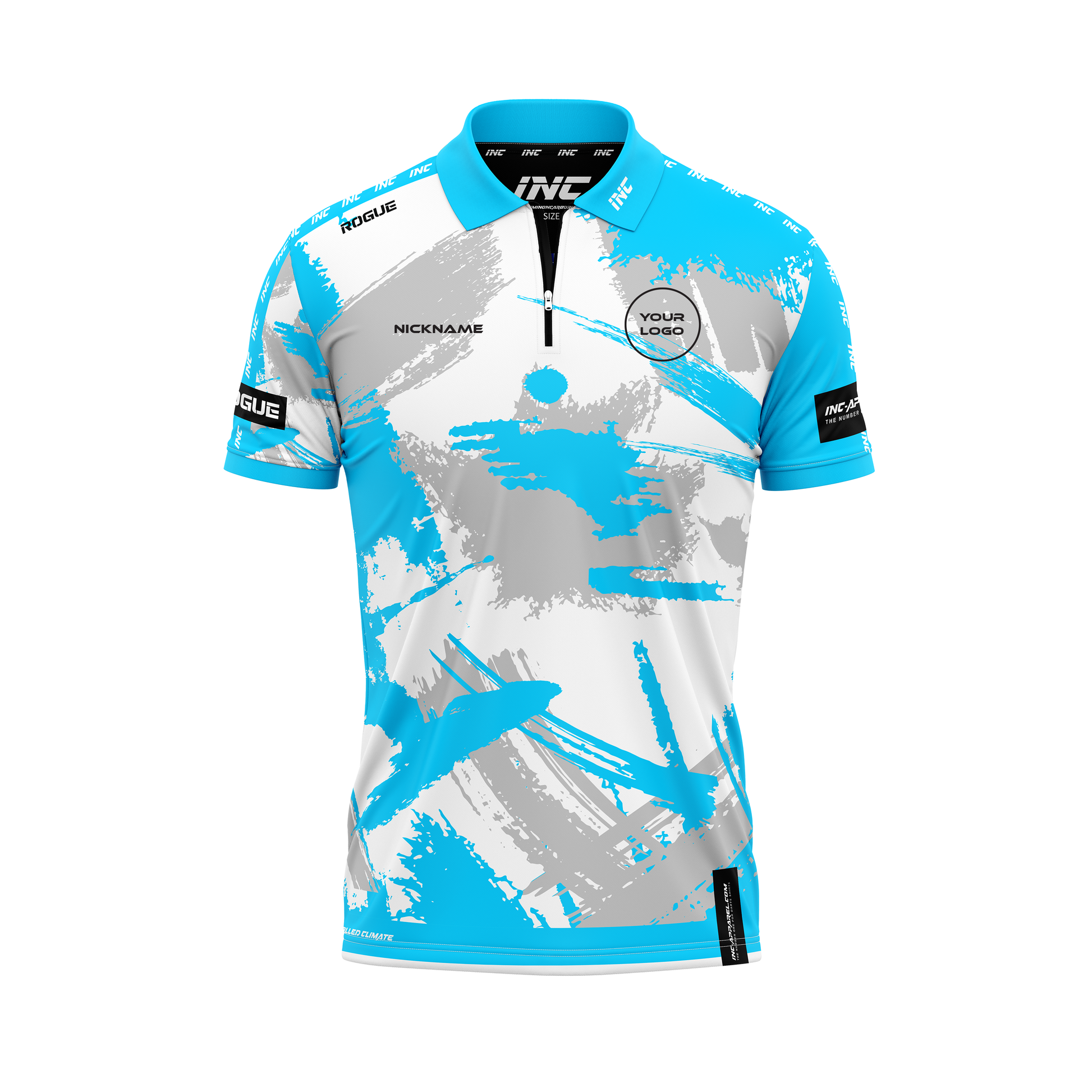 Rogue Vitriarius Darts Zip Polo Shirt – Front View | INC-APPAREL