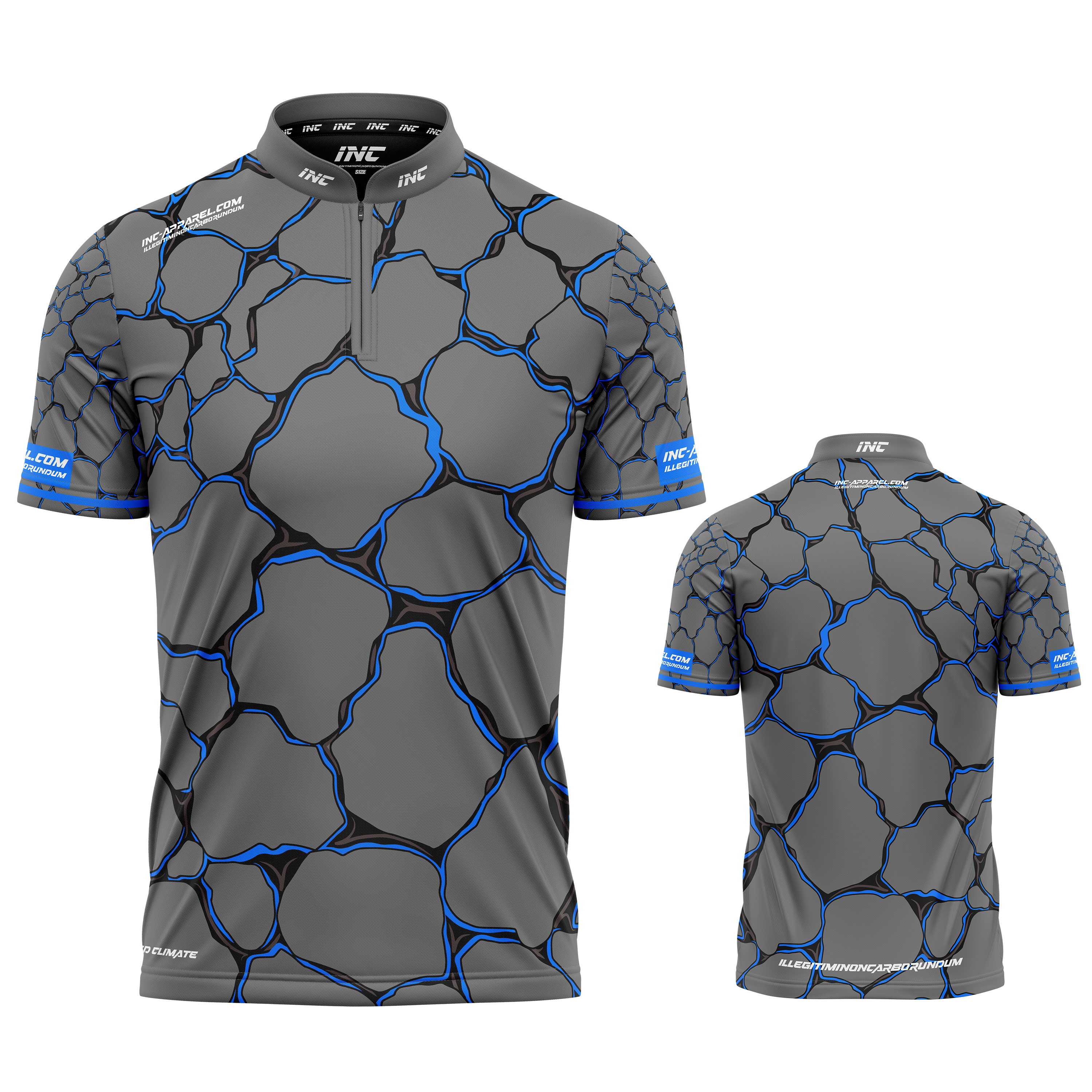 Saxosus blue personalised darts team shirt made to order with performance fabric and professional fit from INC-APPAREL