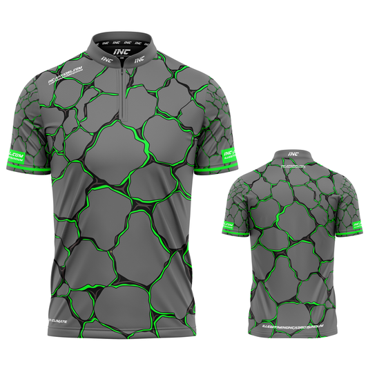 Saxosus green personalised darts team shirt made to order with performance fabric and professional fit from INC-APPAREL