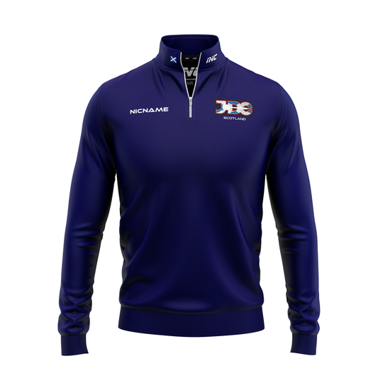 Scotland JDC Darts Quarter Zip Midlayer – Front View | INC-APPAREL