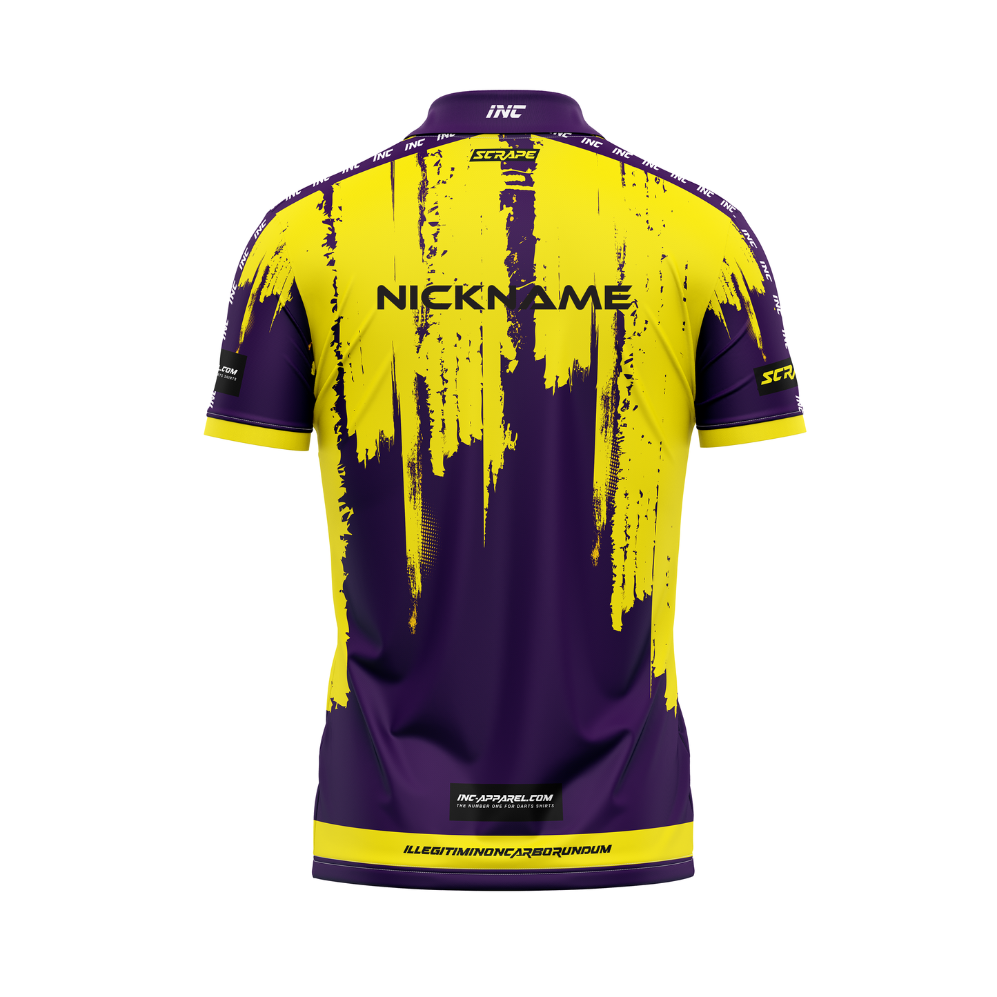 Scrape Decimus Darts Zip Polo Shirt – Back View | INC-APPAREL