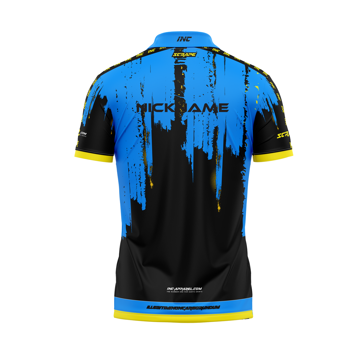 Scrape Nero Darts Zip Polo Shirt – Back View | INC-APPAREL