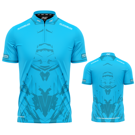 Subtilis Blue Darts/Pool Shirt from INC-APPAREL – precision performance shirt for darts and pool players.