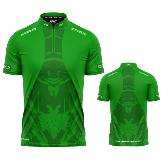 Subtilis Green Darts/Pool Shirt from INC-APPAREL – precision performance shirt for darts and pool players.