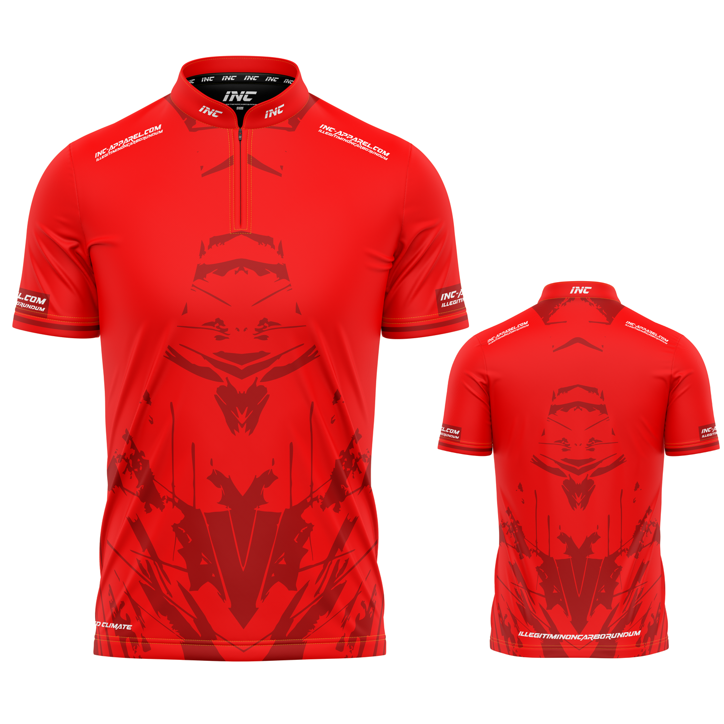 Subtilis Red Darts/Pool Shirt from INC-APPAREL – precision performance shirt for competitive darts and pool players.