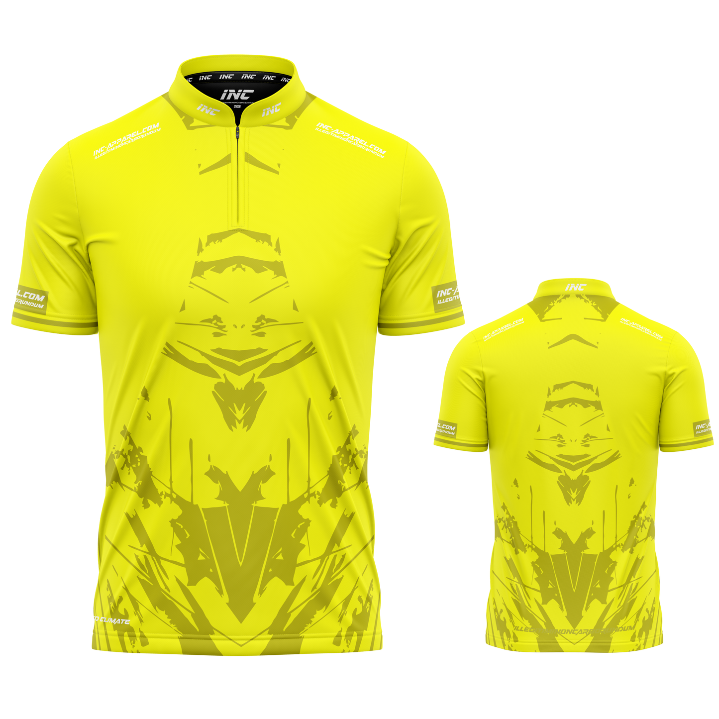 Subtilis Yellow Darts/Pool Shirt from INC-APPAREL – precision performance shirt for darts and pool players.