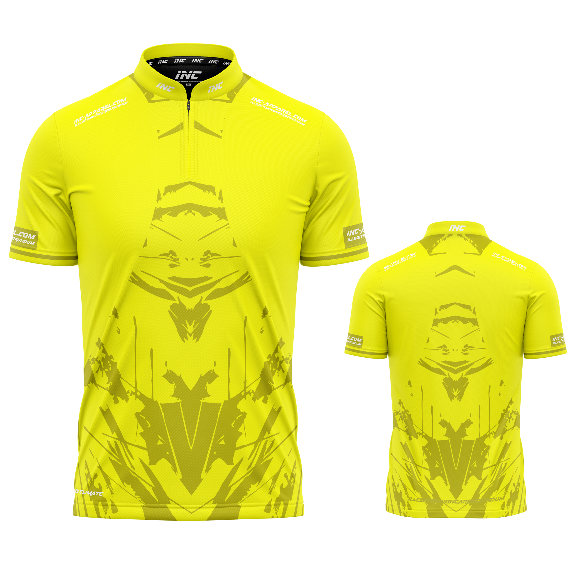 Subtilis Yellow Darts/Pool Shirt from INC-APPAREL – precision performance shirt for darts and pool players.