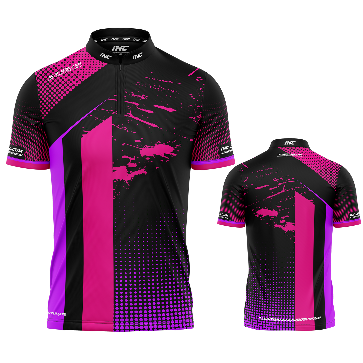 Suspensus Pink Purple Black Darts and Pool Shirt by INC-APPAREL – breathable moisture-wicking performance darts shirt