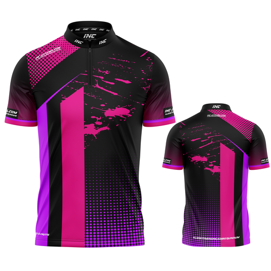 Suspensus Pink Purple Black Darts and Pool Shirt by INC-APPAREL – breathable moisture-wicking performance darts shirt