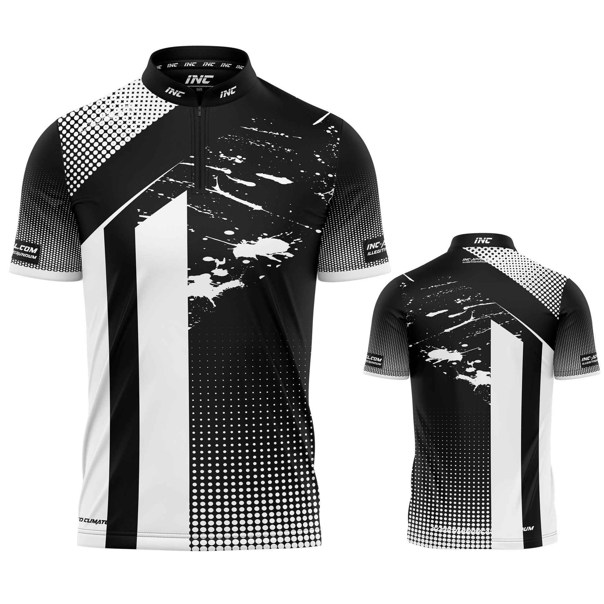 Suspensus White Black Darts and Pool Shirt by INC-APPAREL – lightweight breathable performance darts shirt