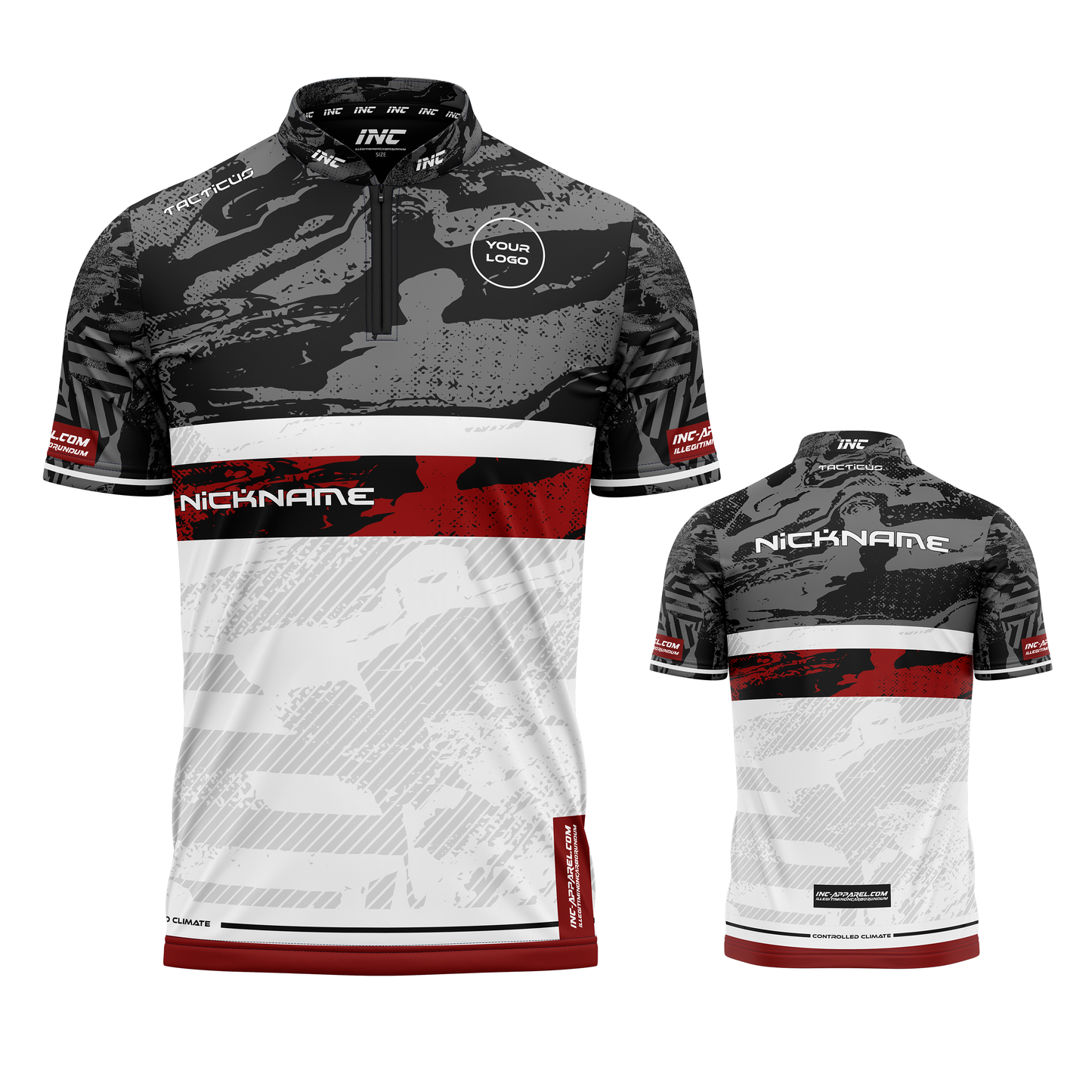 Tacticus Black Custom Pool Shirt from INC-APPAREL – performance pool shirt with sleek tactical black design and breathable athletic fabric.