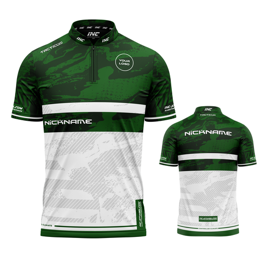 Tacticus Green Custom Pool Shirt from INC-APPAREL – performance pool shirt with tactical green design and breathable athletic fabric.