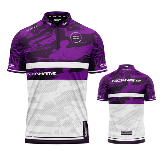 Tacticus Purple Custom Pool Shirt from INC-APPAREL – performance pool shirt with bold tactical purple design and breathable athletic fabric.