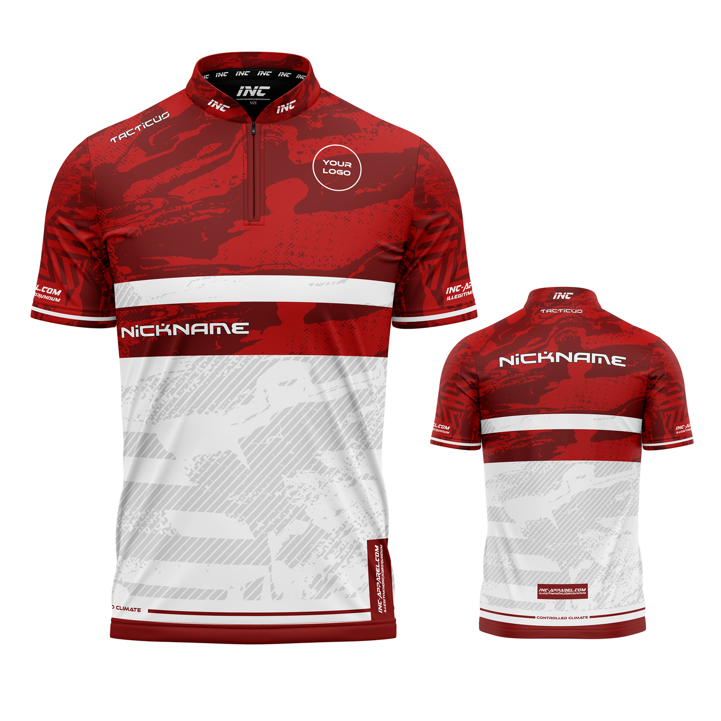 Tacticus Red Custom Pool Shirt from INC-APPAREL – performance pool shirt with bold tactical red design and breathable athletic fabric.