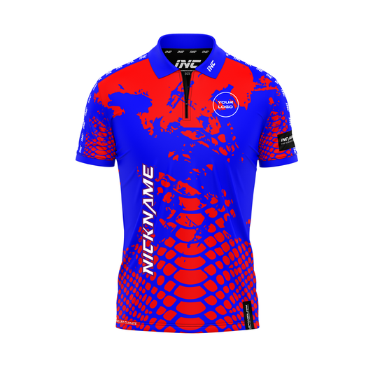 Venom Ruber Caeruleus Darts Zip Polo Shirt – Front View | INC-APPAREL
