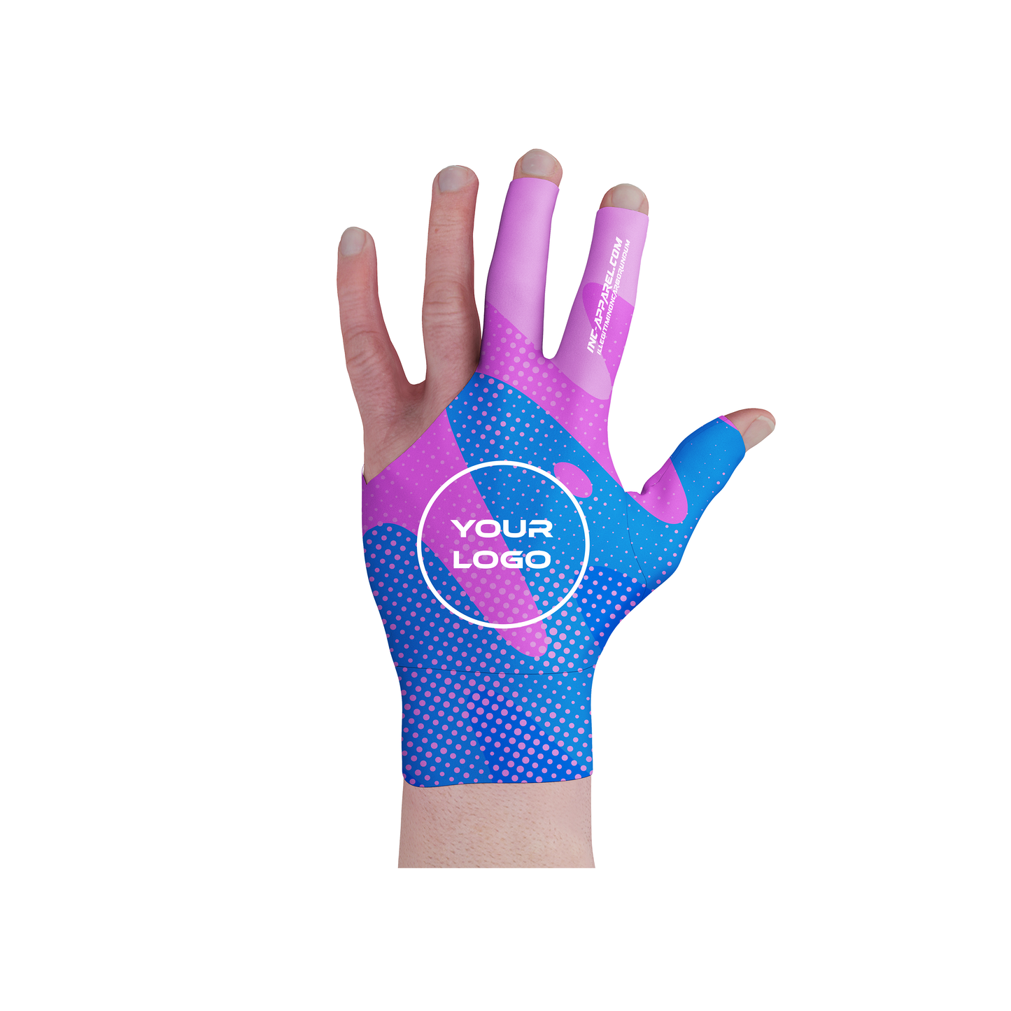 Wacky Pink and Blue Pool Glove from INC-APPAREL – fun performance pool glove with non-slip palm and bold pink-blue design.